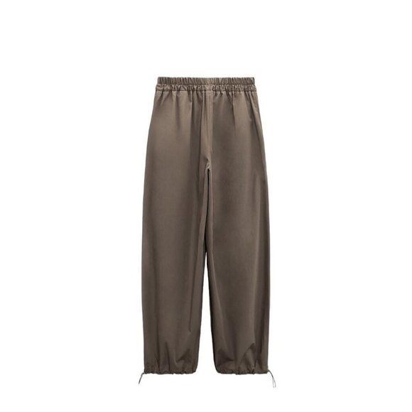 ZARA POPLIN TROUSERS WITH ADJUSTABLE HEMS KHAKI SIZE M | 1971/030 - Picture 1 of 4